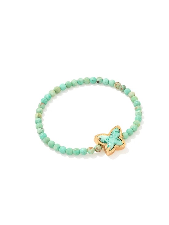 Kendra Scott Jewelry - NWT Kendra Scott Turquoise and Gold Beaded Lillia Butterfly Stretch Bracelet